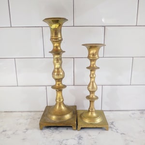 Vintage oder Antique Messing Kerzenhalter Paar Home Décor