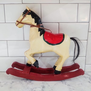 Vintage Wooden Handpainted Rocking Horse