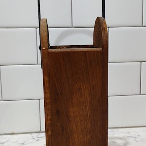 Older Eddie Bauer One-Bottle Wooden Wine Holder/Carrier with Handle Vintage Bar Décor Vintage Barware Vintage Wine Carrier