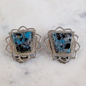 Vintage 1950 Blaue Konfetti Lucite Ohrclips