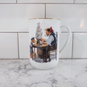 vintage 1982 Norman Rockwell Coffee Cup Tasse à thé pour un bon garçon fabriqué au Japon