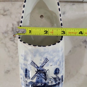 Vintage Handpainted Delft Shoe Garden Décor Planter Wall Hanging Made in Holland image 8