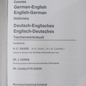 1966 Sasse Cassell's Concise English to German German to English Dictionary image 5