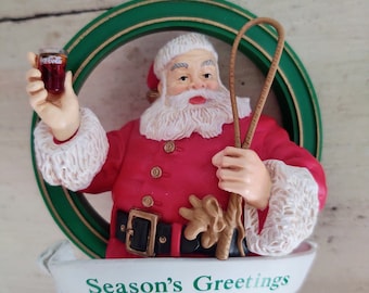 1996 Enesco Coca-cola Coke Santa Claus Ornament in Box ~ A World
