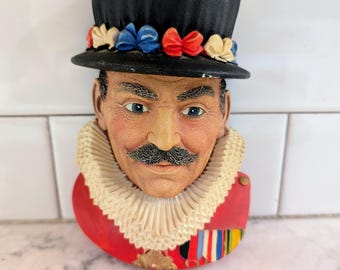 Vintage 1982 "The Beefeater" collectible chalkware wall plaque by Legend Products Made in England