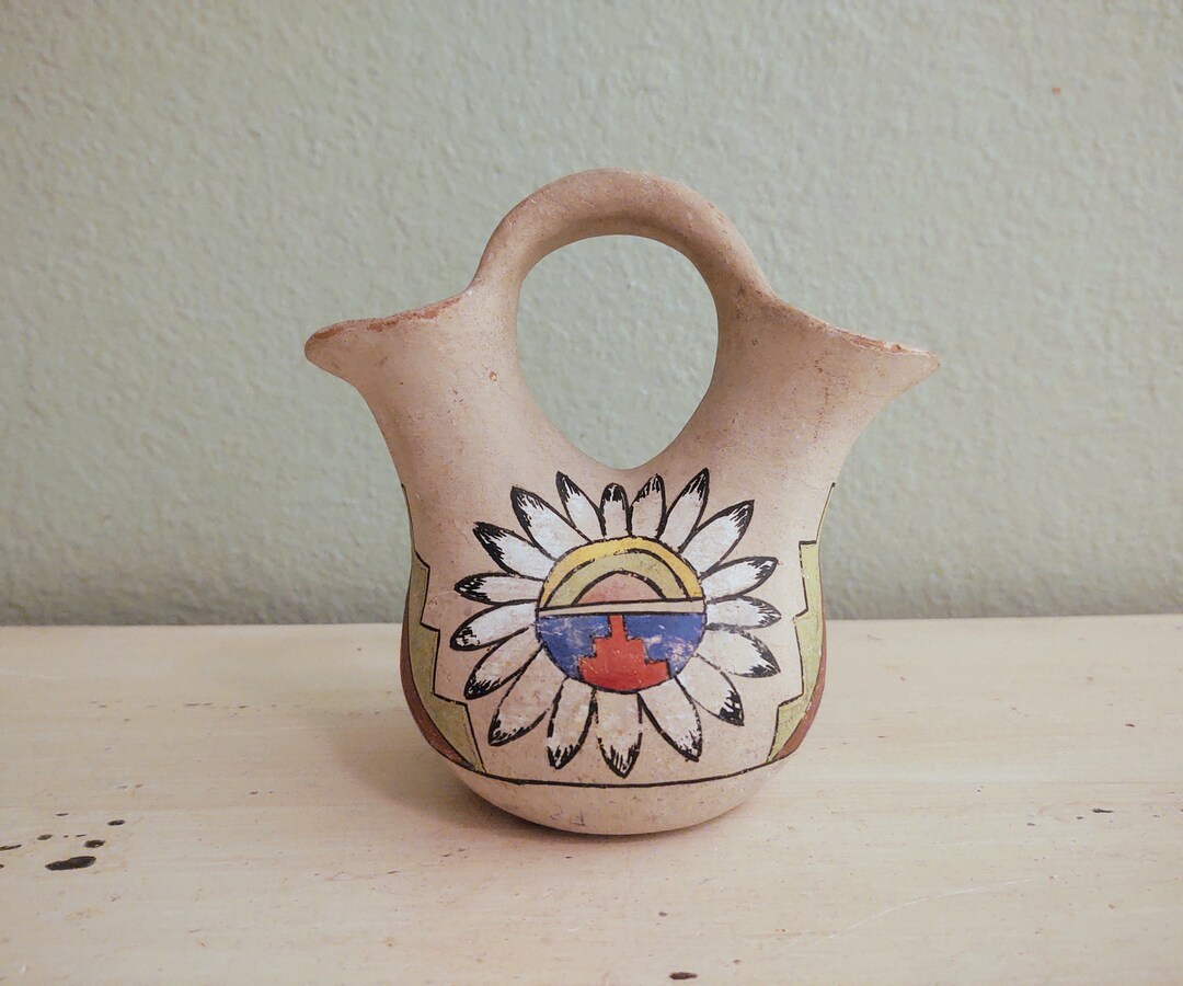 Vintage Handpainted Native American Wedding Vase Pottery Home Décor Etsy