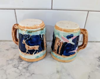 Vintage Pioneer Co. Beer Stein Bavarian Salt and Pepper Shakers Made in Japan