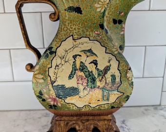 Vaso decorativo estilo Satsuma Royal Vintage para decoração de casa 10x9x5