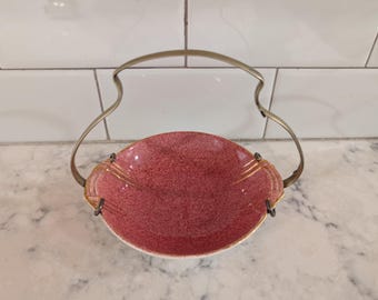 Royal Winton Pink Speckled Trinket Dish, Gold Trim, England