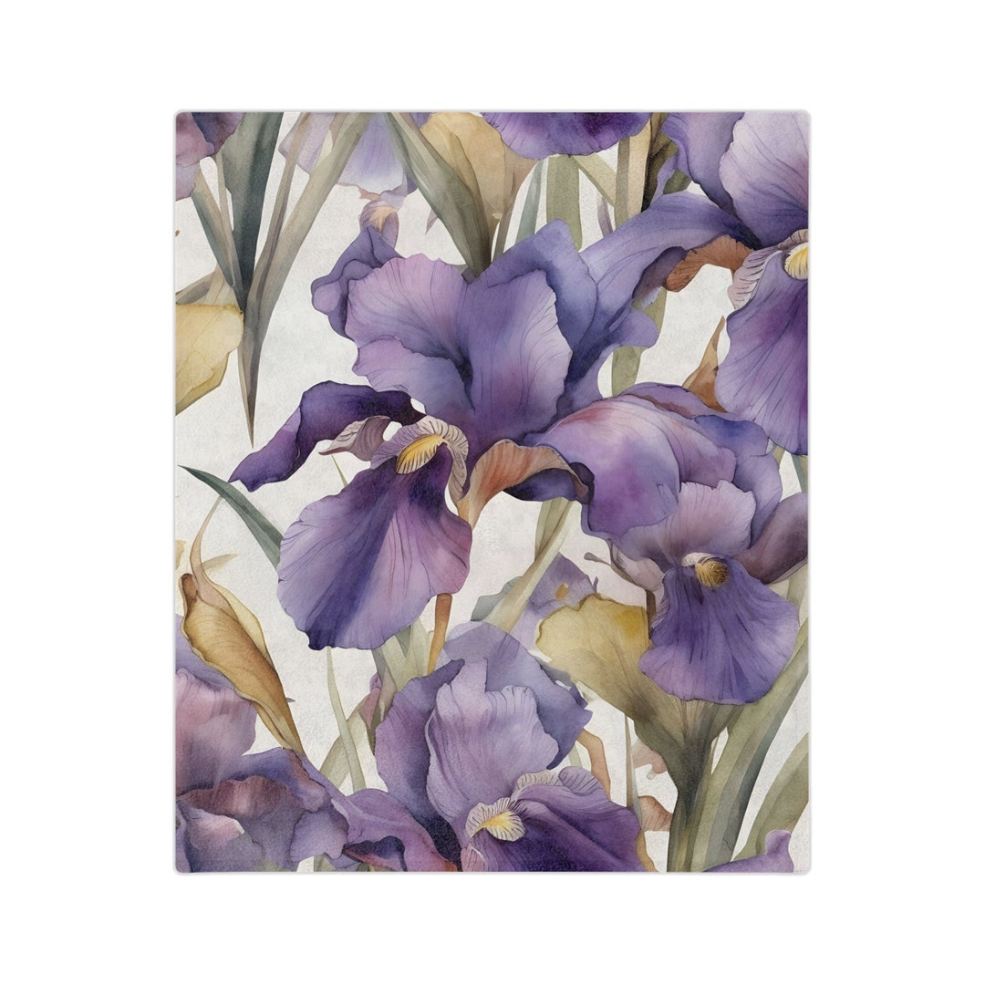 February Birth Flower Iris Blanket, Birthflower Blanket, Birth Month
