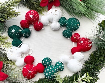 Christmas Mickey Garland, Mickey Christmas Banner