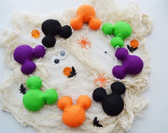 Halloween Disney Garland, Halloween Mickey Banner, Halloween Decor, Disney Halloween