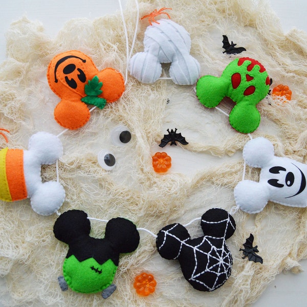 Mickey Halloween Garland, Halloween Decor, Halloween Garland, Mickey Halloween, Poison Apple, Pumpkin, Halloween Banner, Garland, Ghost