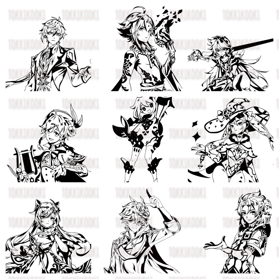 Genshin Hand Drawn Svg's Png's - Bundle - Etsy