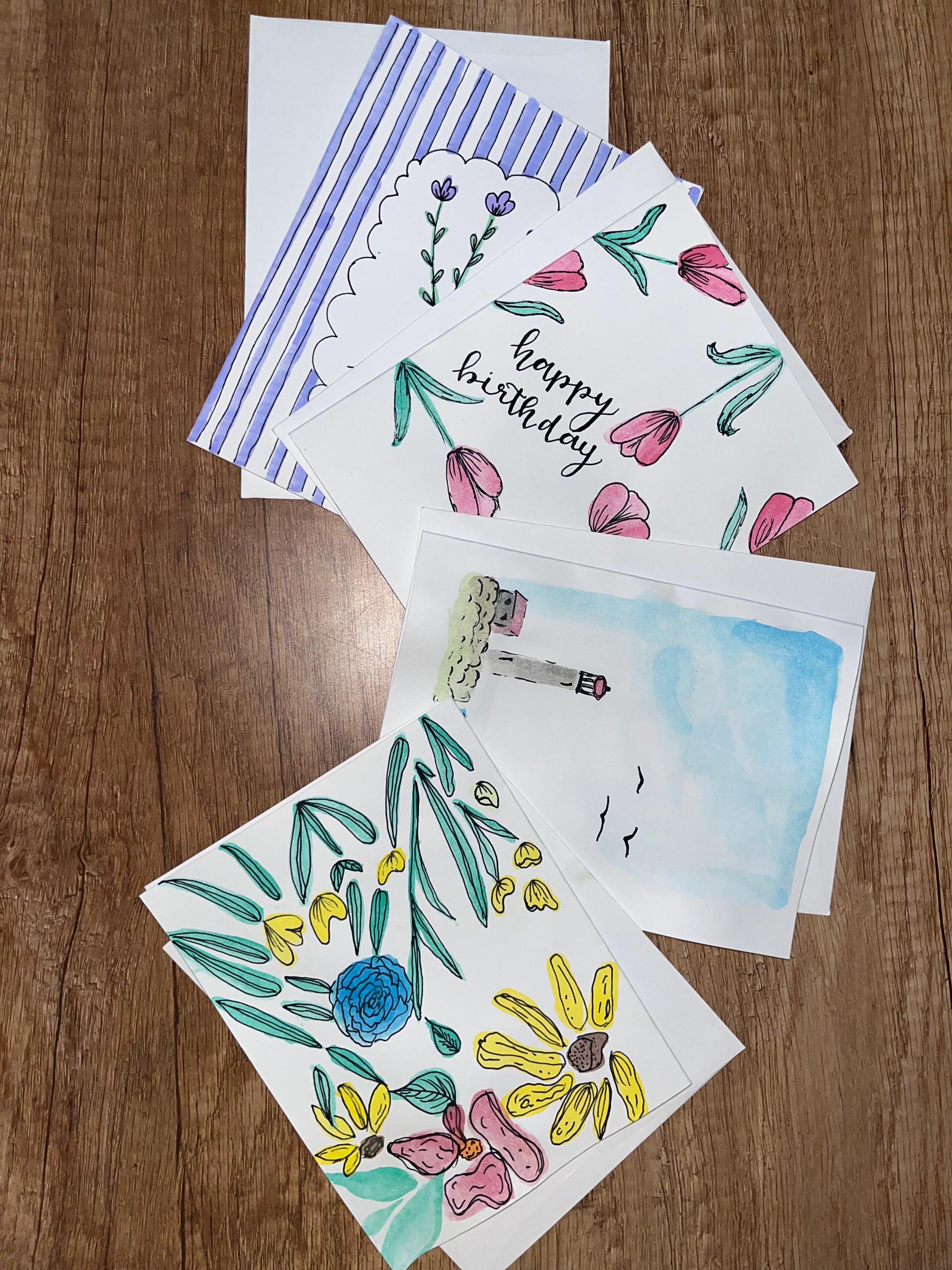 Handmade Floral Thank You Card - Etsy