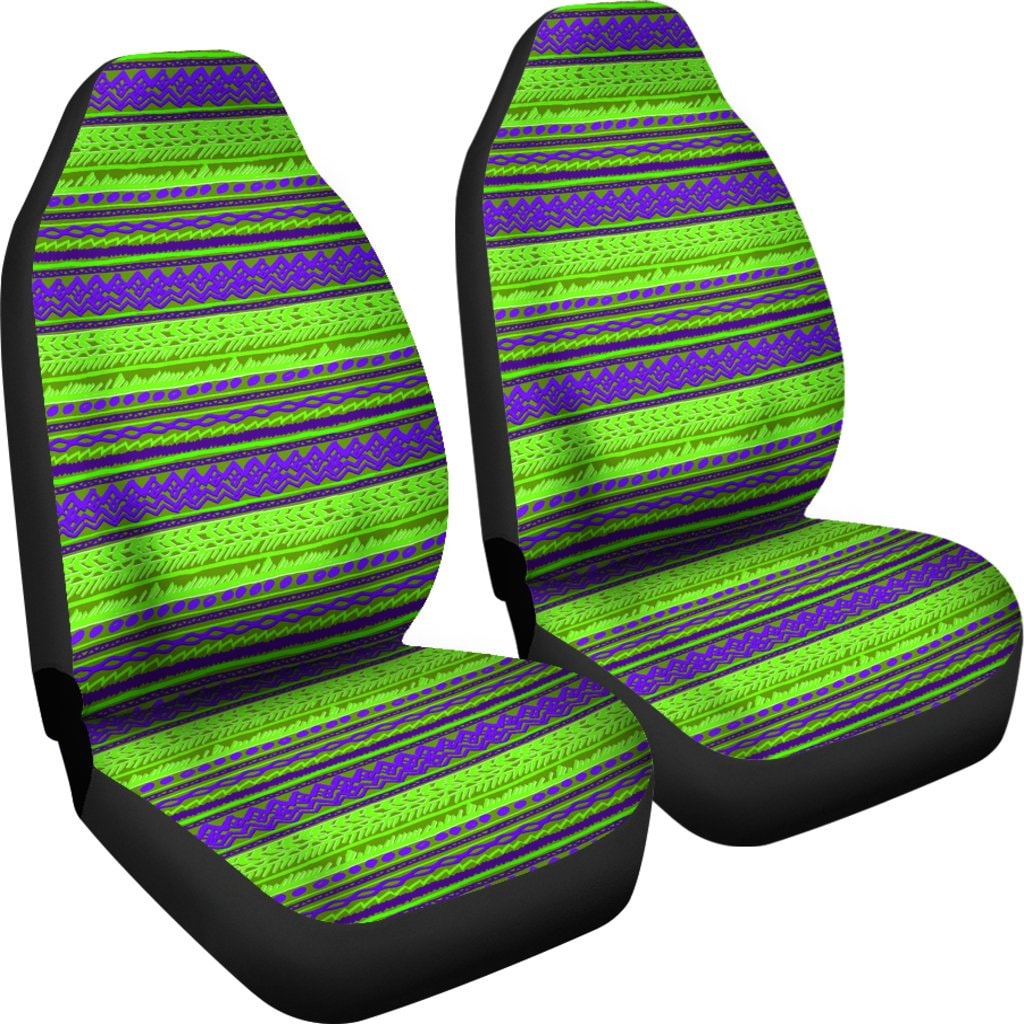 Lime Green Aztec Design Car Seat Covers Pair 2 Front Seat Etsy UK