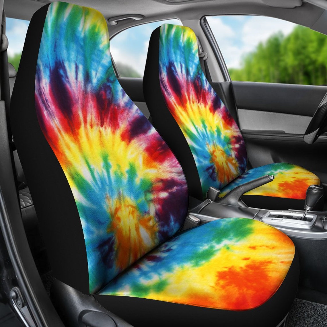 Colorful Hippie Tie Dye Car Seat Covers Custom Seat Covers Etsy