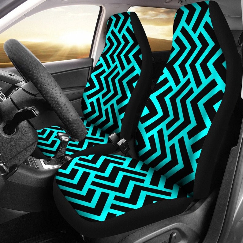 Geometric Turquoise Pattern Car Seat Covers Custom Seat Etsy