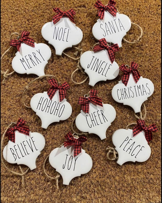 Rae Dunn inspired personalized ornament set of ornaments Etsy
