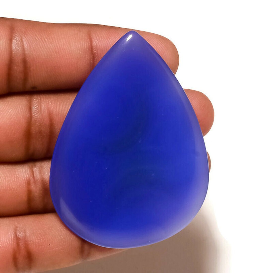 Blue Agate Stone 71.7 Cts Blue Agate Rectangle Cabochon Large Loose Gemstone for Jewelry Making