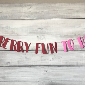 Berry First Birthday Banner: Pink & Red Cardstock Party Decor
