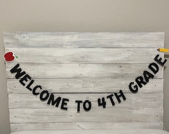 Welcome to Grade Banner: First Day of School Decor