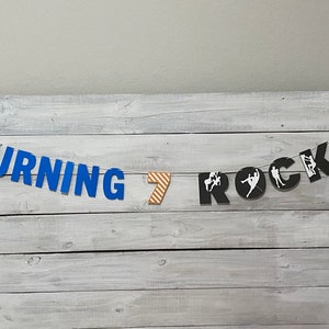 Rock Climbing Banner - Rock Climbing Birthday Banner -Rock Climb Birthday Decor -Turning 7 Rocks Bday Banner -Outdoor Adventure Party Decor