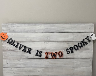 Customizable Two Spooky Birthday Banner: Halloween Party Decor