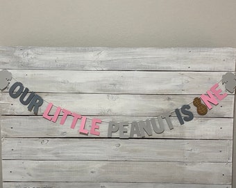 Elephant 1st Birthday Banner: Little Peanut Theme