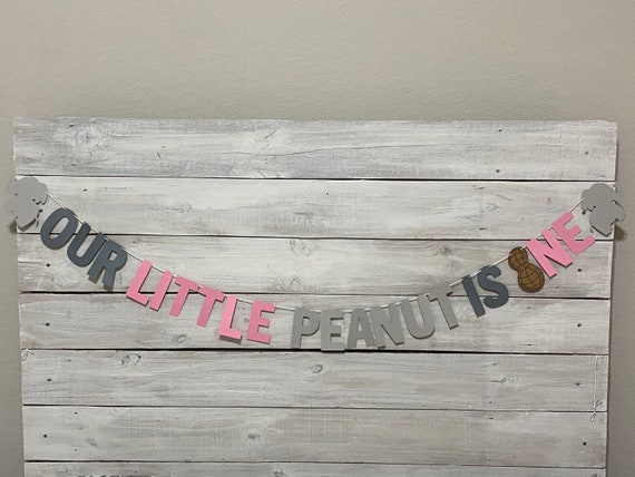Elephant 1st Birthday Banner: Little Peanut Theme