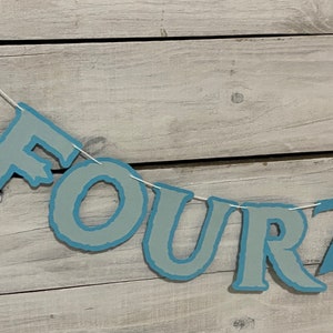 Happy FOURzen Birthday Banner: Winter Princess 4th Birthday Decor image 4