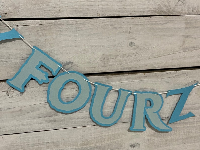 Happy FOURzen Birthday Banner: Winter Princess 4th Birthday Decor image 4