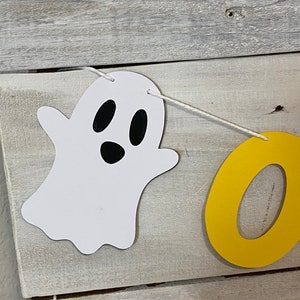Bannière d'anniversaire Halloween : Notre petit huard a deux ans, décoration de fête fantôme image 2
