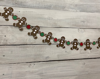 Gingerbread Garland - Christmas Garland - Christmas Banner - Gingerbread Man - Mantle Decor