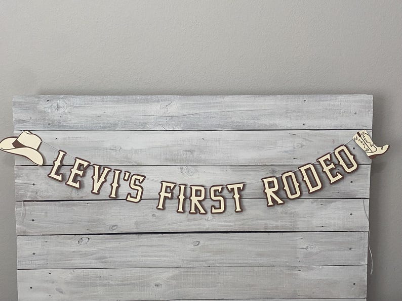 First Rodeo Birthday Banner: Wild West Cowboy Party Decor - Etsy