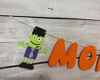 Monster Mash Halloween Banner: Frankenstein Party Decor