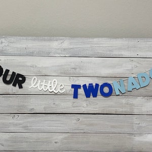 TWO-NADO Kids Party-Tornado Birthday Banner-Storm Chaser Second Birthday-Twister Birthday Banner-Second Birthday Banner
