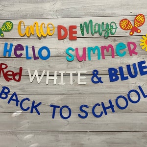 12 Holiday Banners, One Banner for each month, All Occassions Banners, also available for single purchase