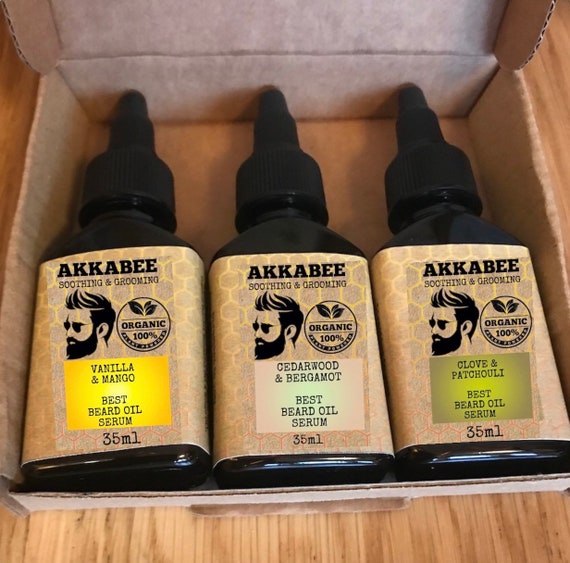 100 Organic Best Beard Oil Serum Gift Setnon Greasysoothing Etsy UK