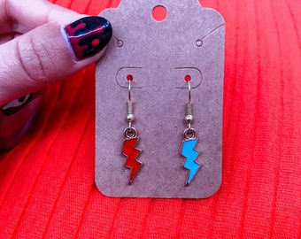 David Bowie inspired lighting bolt earrings