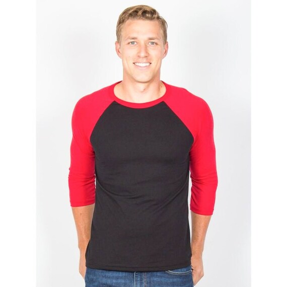 Plain Baseball Shirts 3/4 Sleeve Raglan Tshirts Casual Etsy