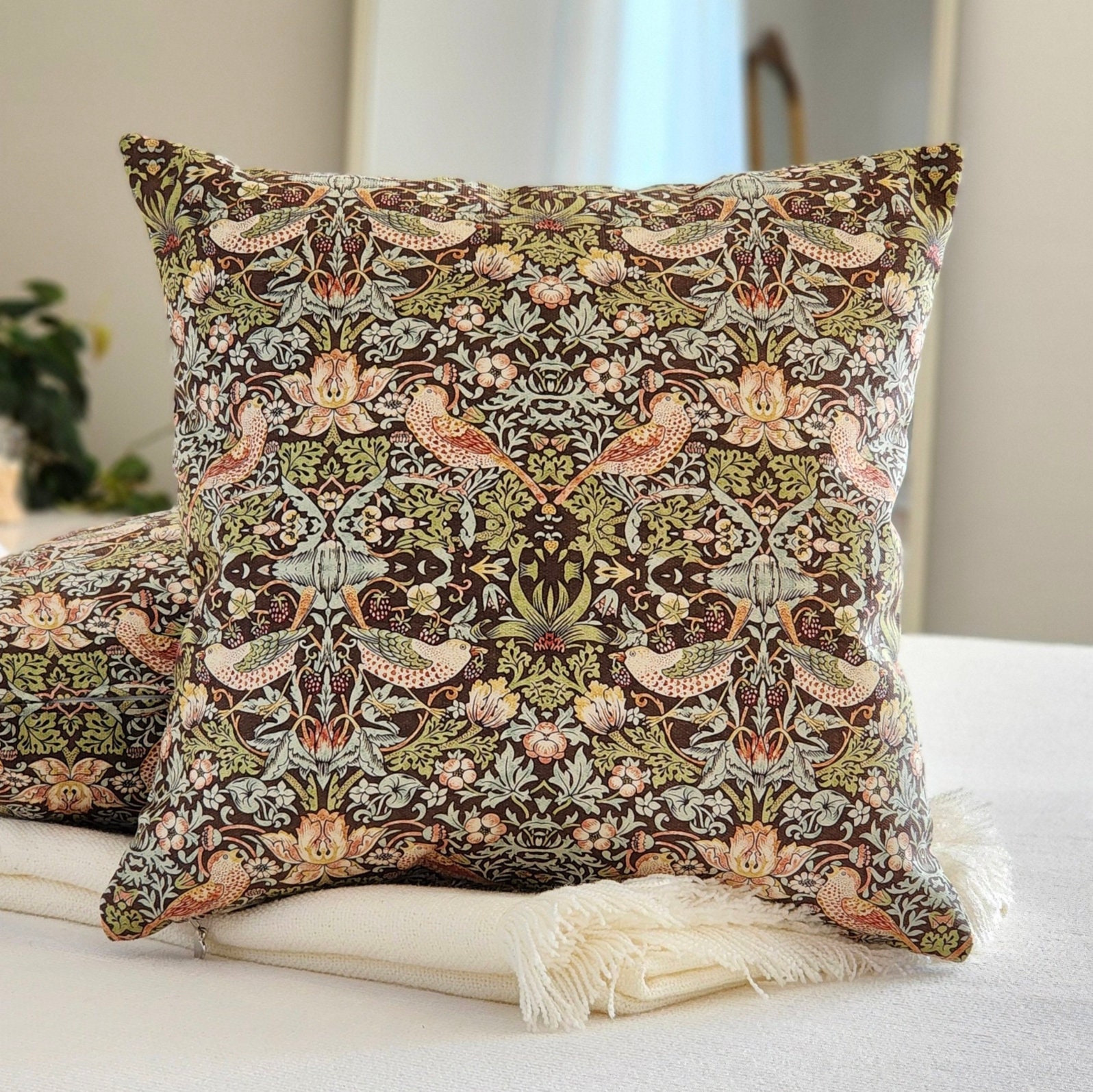 William Morris Strawberry Thief Pillow