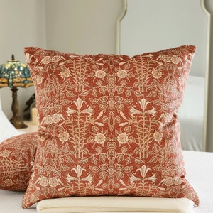 Walter Crane Lily Pillow: Arts & Crafts Velvet Shimmer Throw Pillow