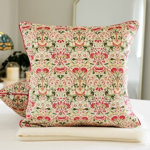 William Morris Floral Pillow: Pink Lodden Velvet Shimmer, Arts & Crafts