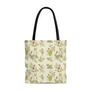 Strawberry Tote Bag, Fruit, Strawberry Bag, Strawberries and Cream, Weekend Tote Bag. Gift for Her, Shopping Tote