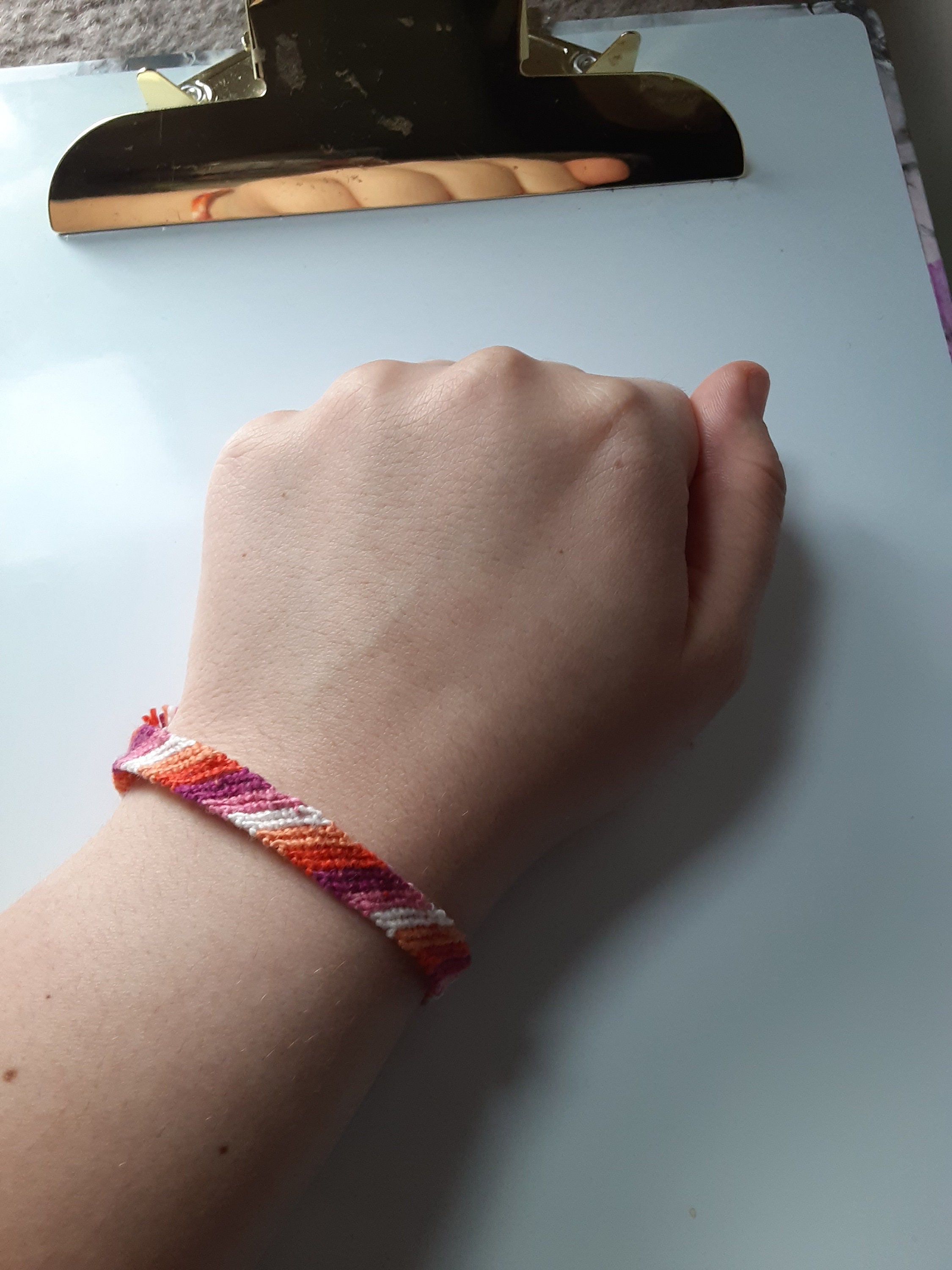 Lesbian pride flag friendship bracelet candy stripe lgbt+