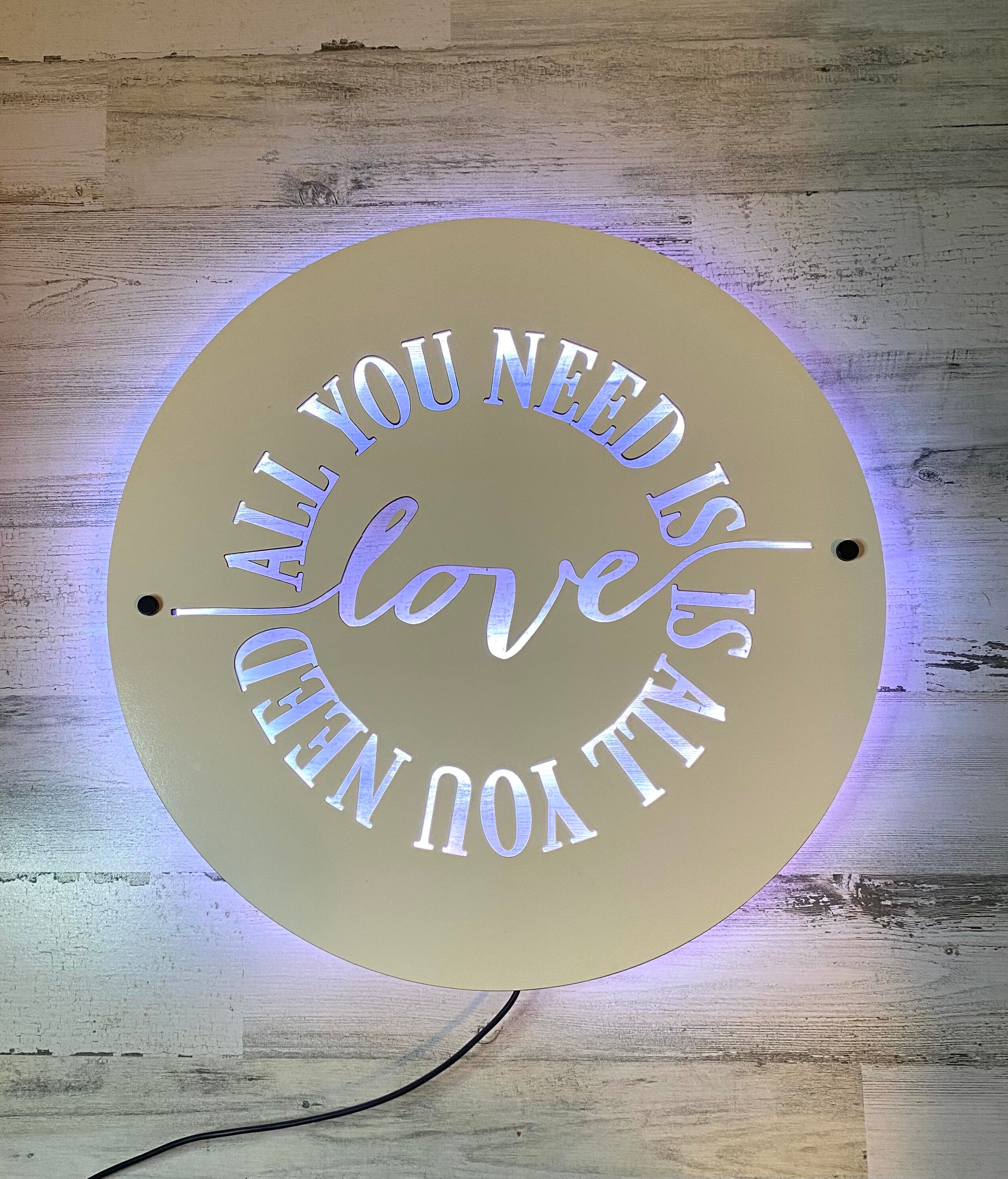 Backlit LED Sign Love is All You Need Wedding Sign Home Decor Etsy