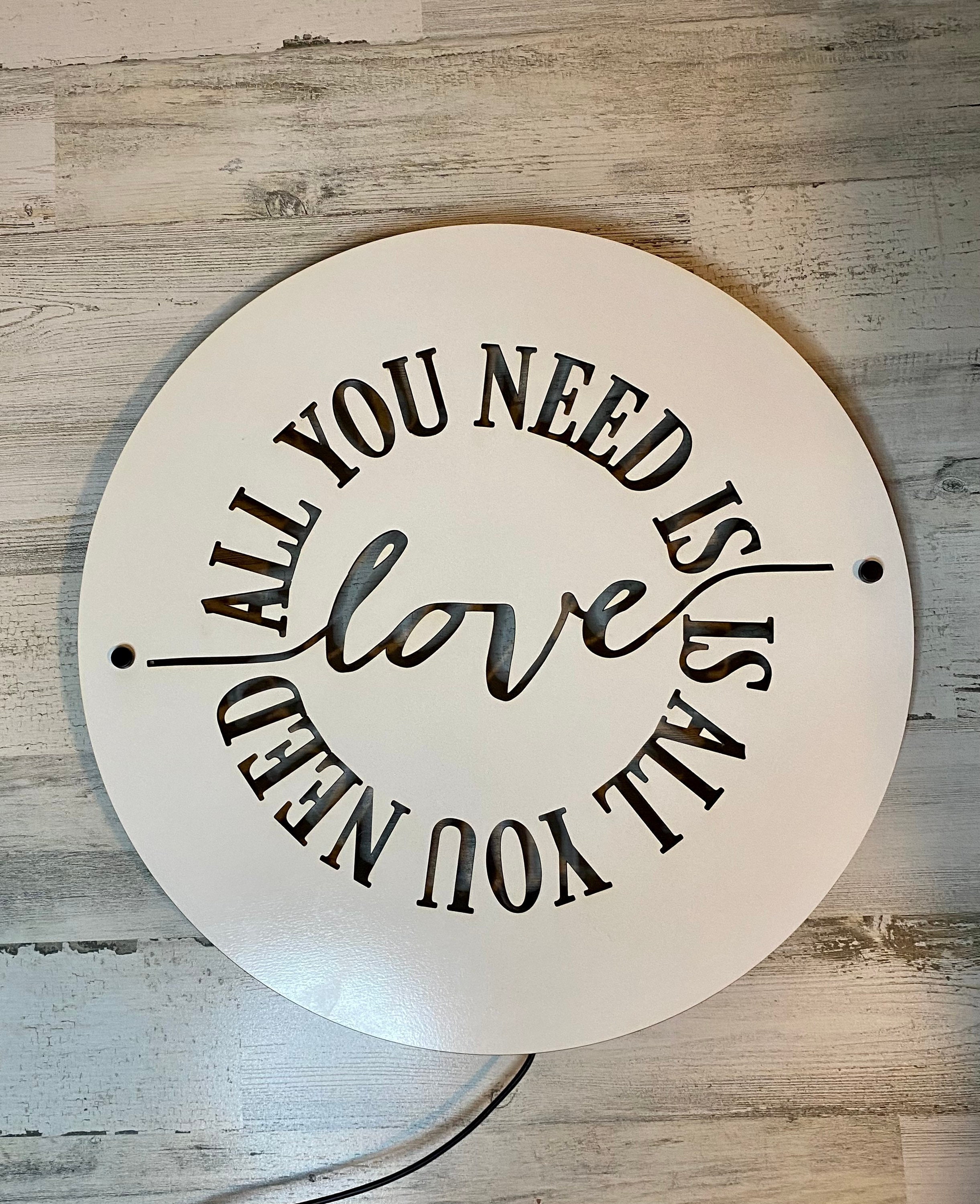 Backlit LED Sign Love is All You Need Wedding Sign Home Decor Etsy