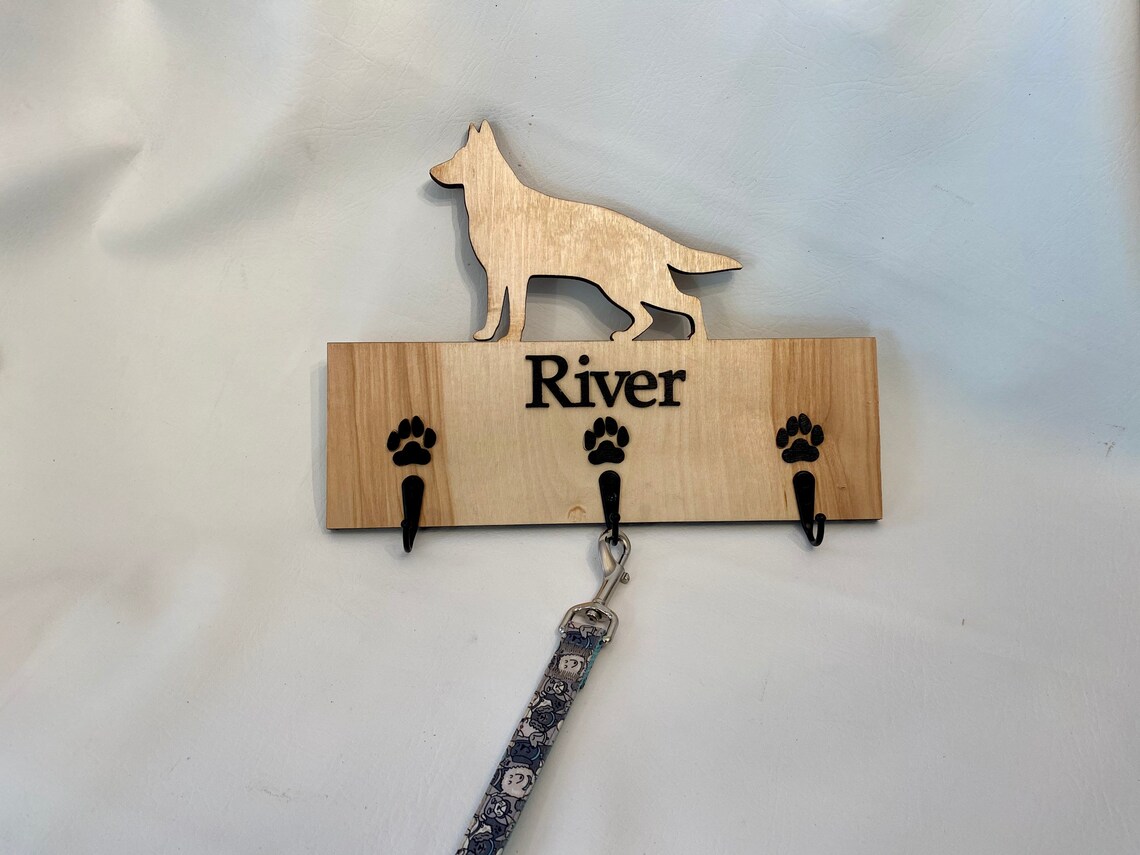 Personalized Dog Leash Holder ANY DOG BREED German Shepard Etsy