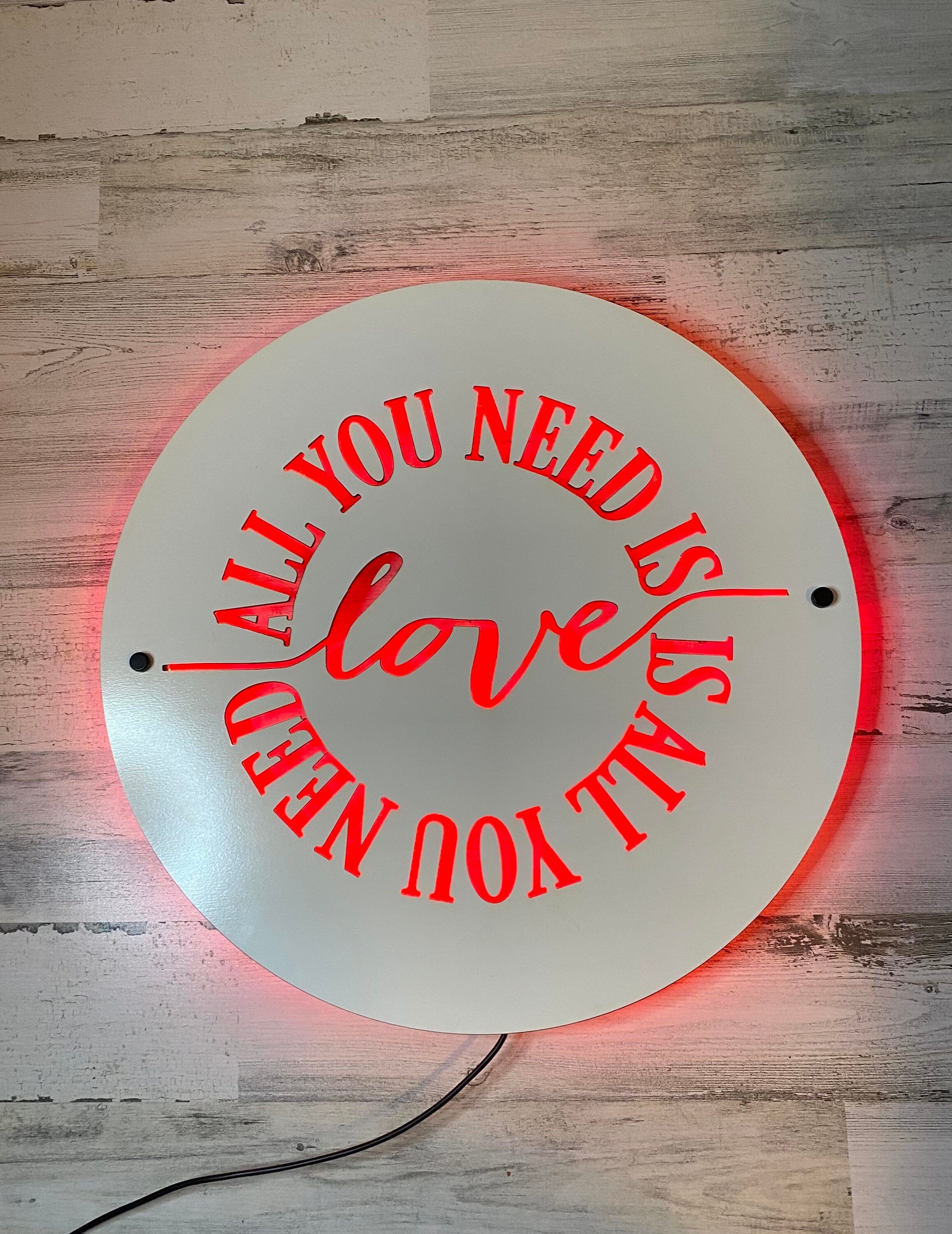 Backlit LED Sign Love is All You Need Wedding Sign Home Decor Etsy